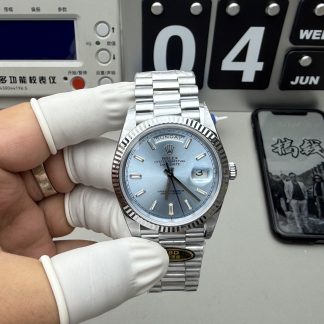 Rolex Day-Date 40 Platinum Ice Blue Dial Watch