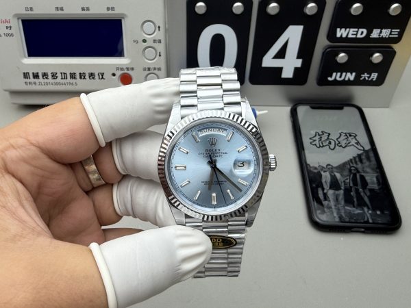 Rolex Day-Date 40 Platinum Ice Blue Dial Watch
