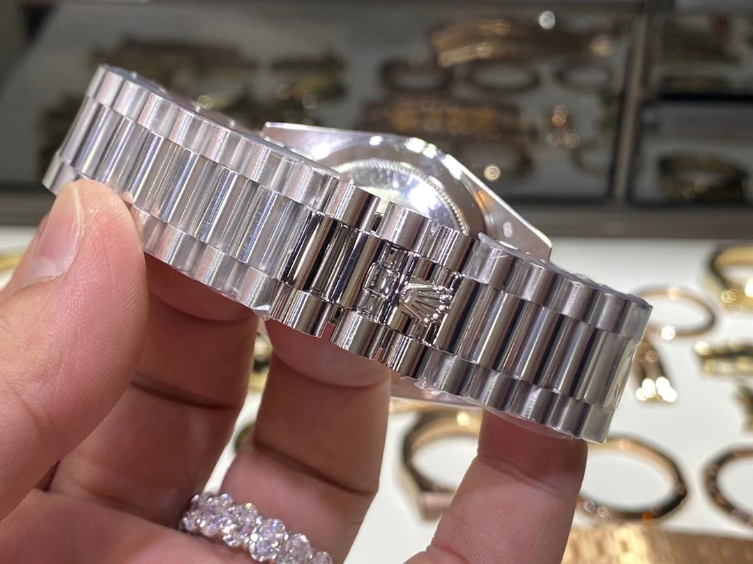Rolex Day-Date 228396TBR Meteorite Dial with Baguette Diamond Bezel - Image 6